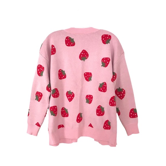 Strawberry Cardigan Sweater in Red and Pink, New in Bag - Picture 4 of 6